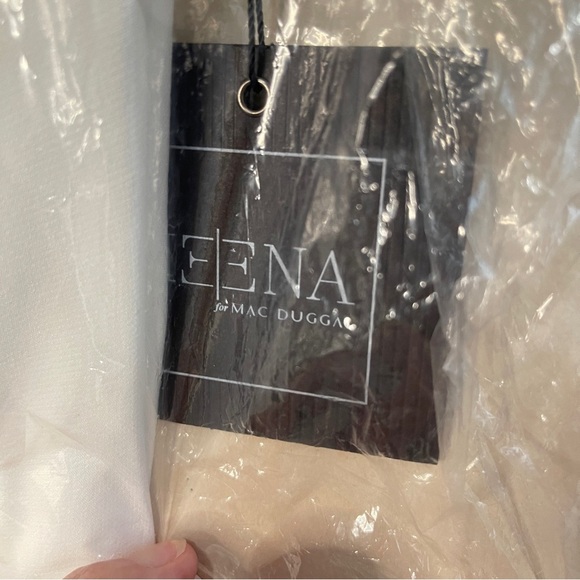 NWT IEENA MAC DUGGAL 26665 One Shoulder Bow Detail Side Slit White Gown, Sz10 - Picture 4 of 8